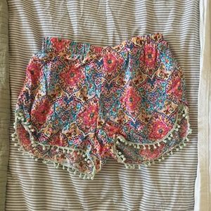 Bohemian Paisley Pom Pom Shorts